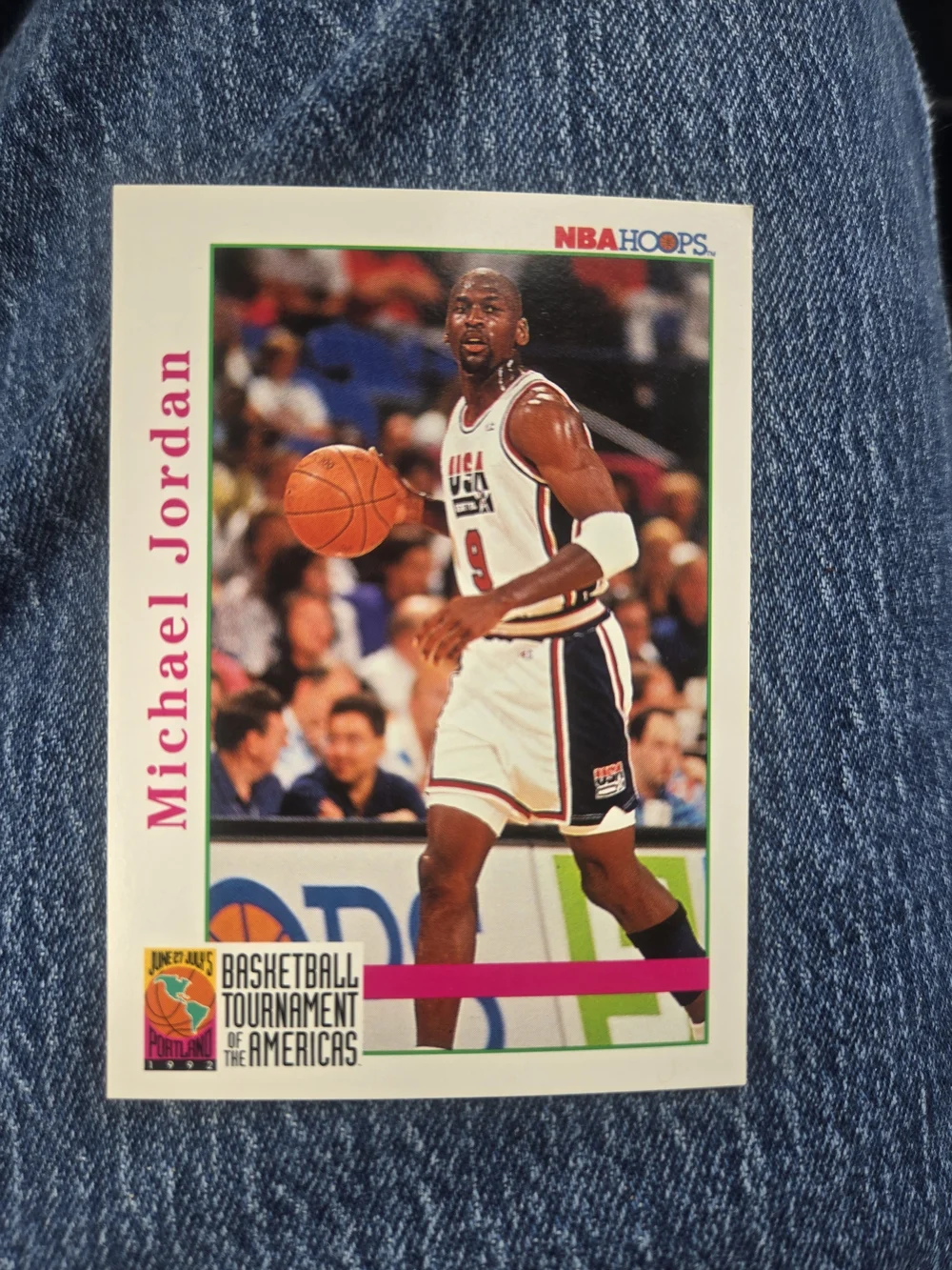 NBA Michael Jordan Trading Card - White, Pink, Blue